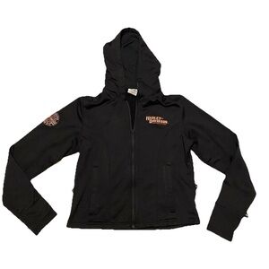 Harley Davidson Women’s Large Base Layer Motorcycle Full Zip Hoodie Sweatshirt